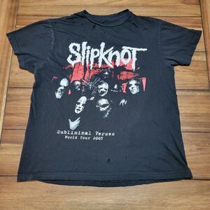 Slipknot SS Black Unisex Tee "Subliminal Verses World Tour 2005" - Size Medium